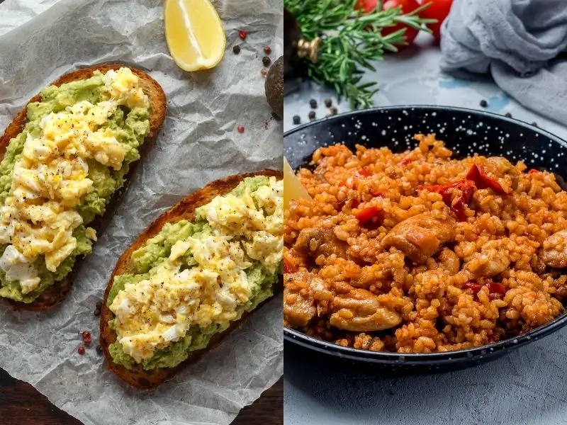 Meal examples for fat loss and muscle gain